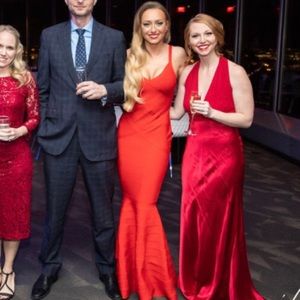 Red mermaid bandage gown maxi dress